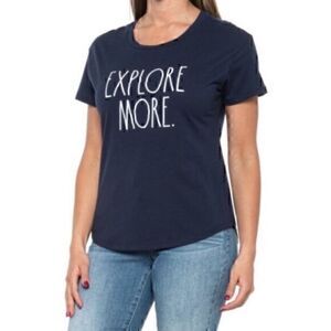Rae Dunn Explore More Womens Navy Tee